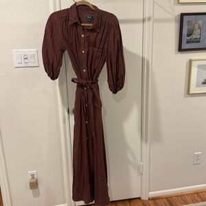 Maeve Brown Linen Dress